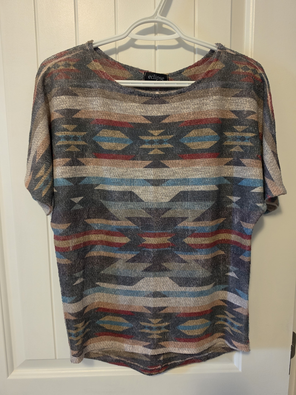 Eclipse Southwestern/Tribal Print Knit Top